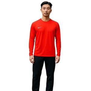 Nike Dri-FIT Long Sleeve Shirt Men’s Size M | Red Athletic Training Tee